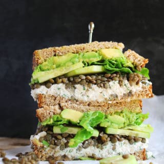 stacked vegetarian sandwich