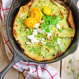 Savory dutch baby with herbs