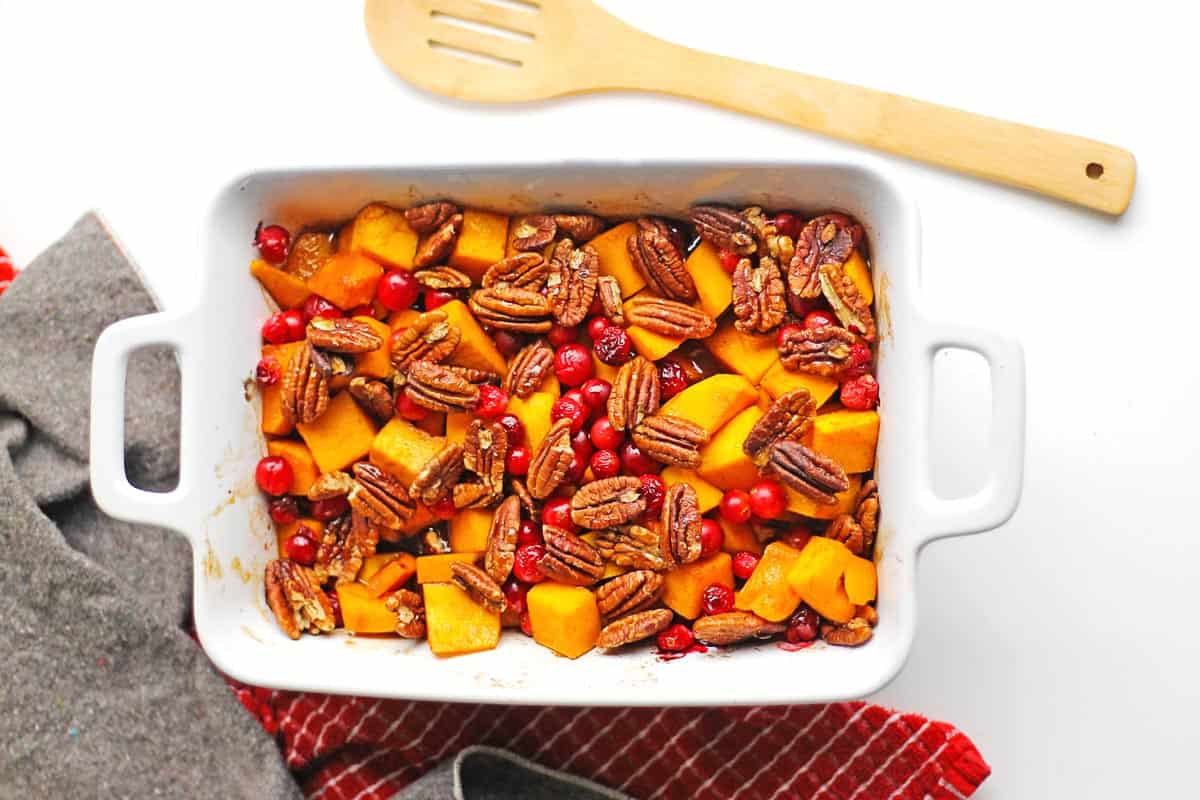 Maple roasted butternut squash with cranberries | Rhubarbarians