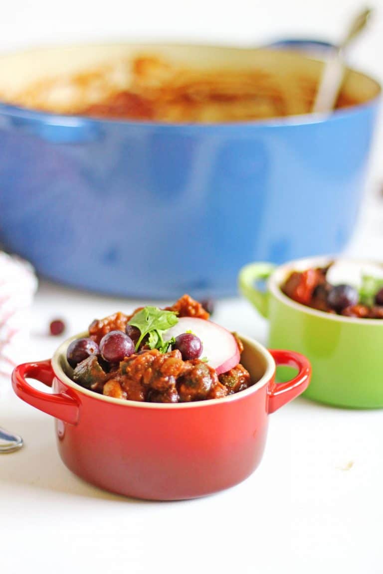 Cranberry chili with cinnamon and cocoa Rhubarbarians