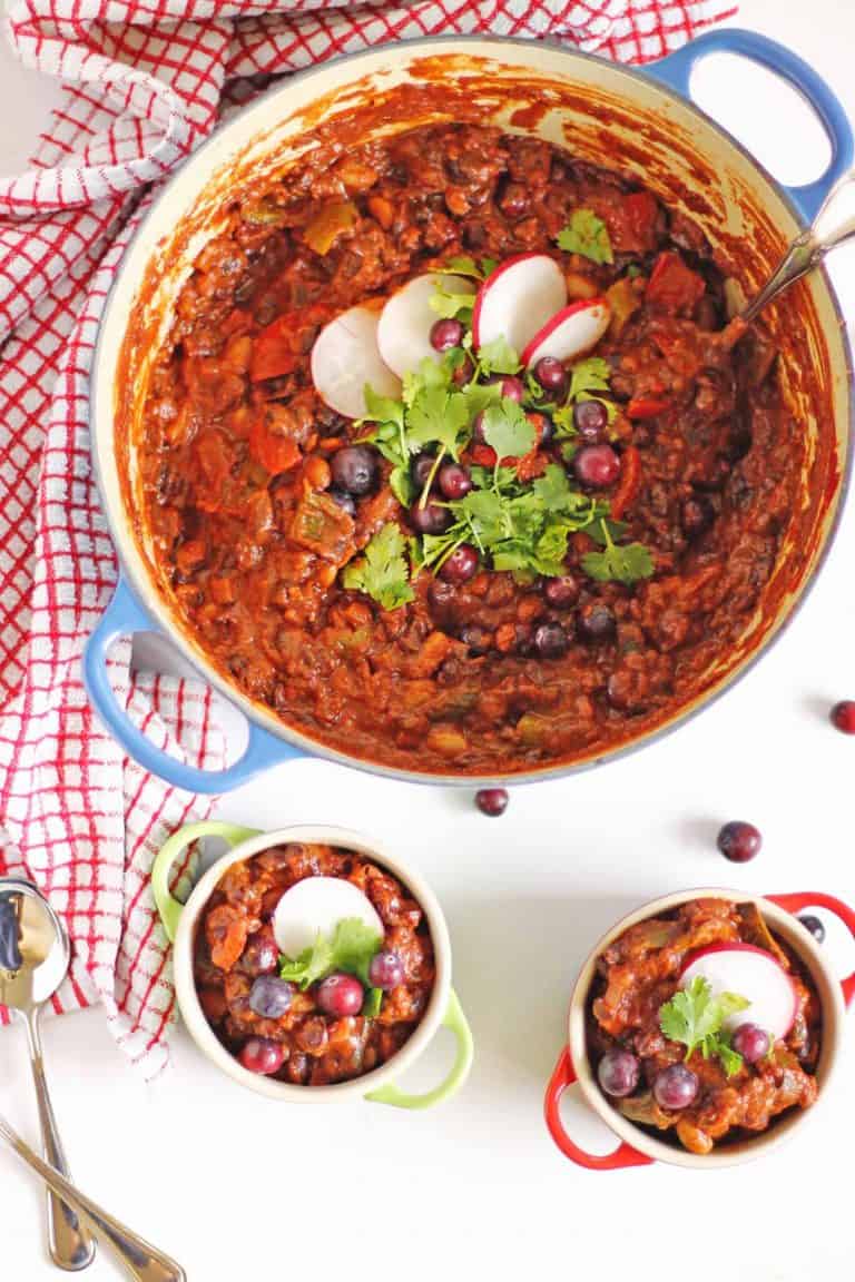 Cranberry chili with cinnamon and cocoa Rhubarbarians