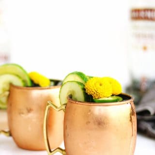 Jalapeno cucumber moscow mule recipe! A spicy, flavorful twist on the classic moscow mule cocktail with vodka, ginger beer, and lime. // Rhubarbarians