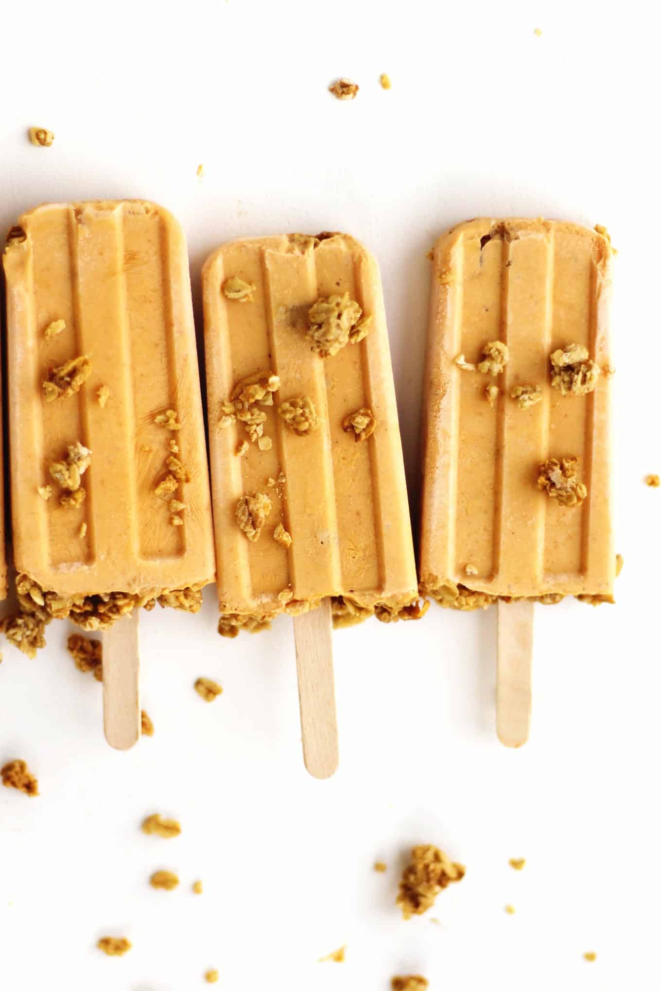 Pumpkin popsicles with granola