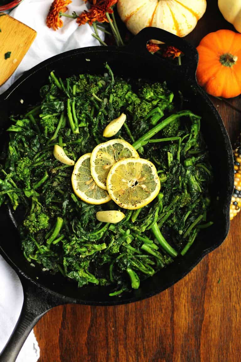 Simple sauteed broccoli rabe with garlic and lemon Rhubarbarians