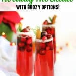 holiday mocktail cranberry mimosa with text