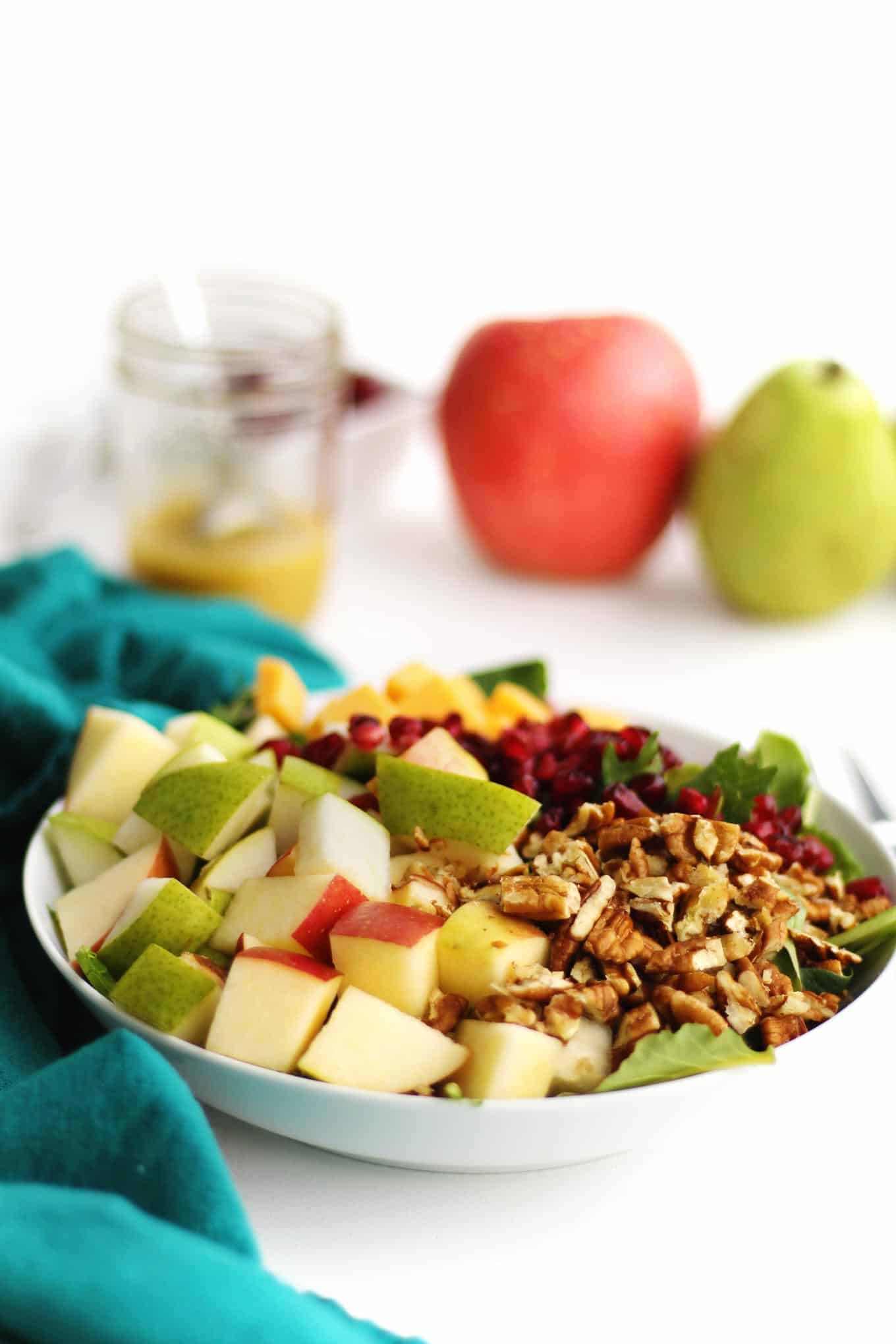 pear and apple spinach salad