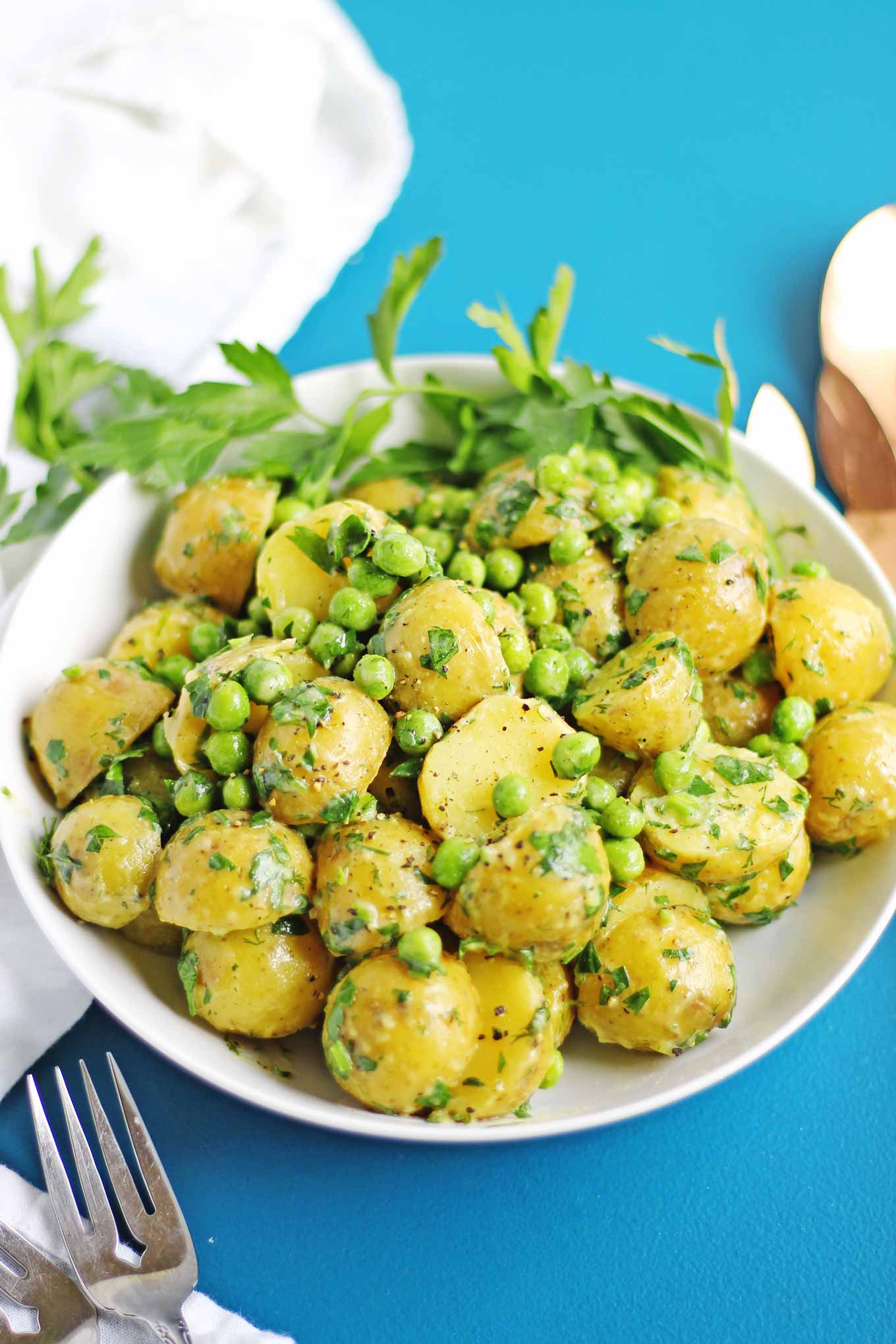 potato salad with peas