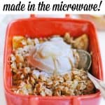 vegan apple crisp with text