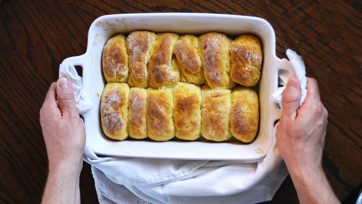 Soft and fluffy butternut squash rolls with sage Rhubarbarians