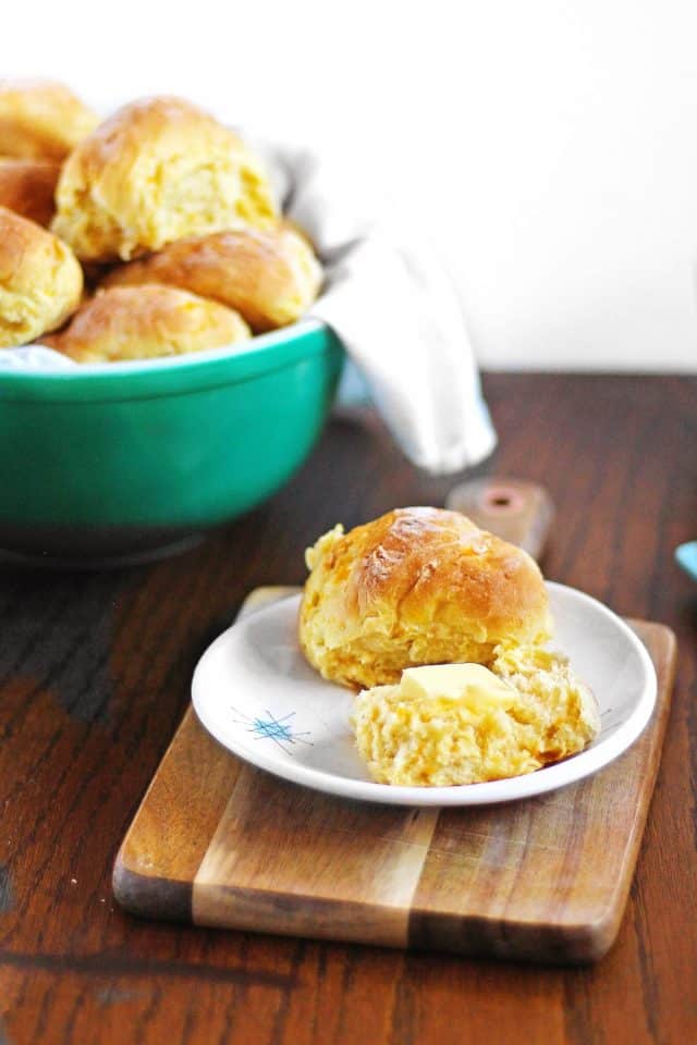 Soft and fluffy butternut squash rolls with sage Rhubarbarians