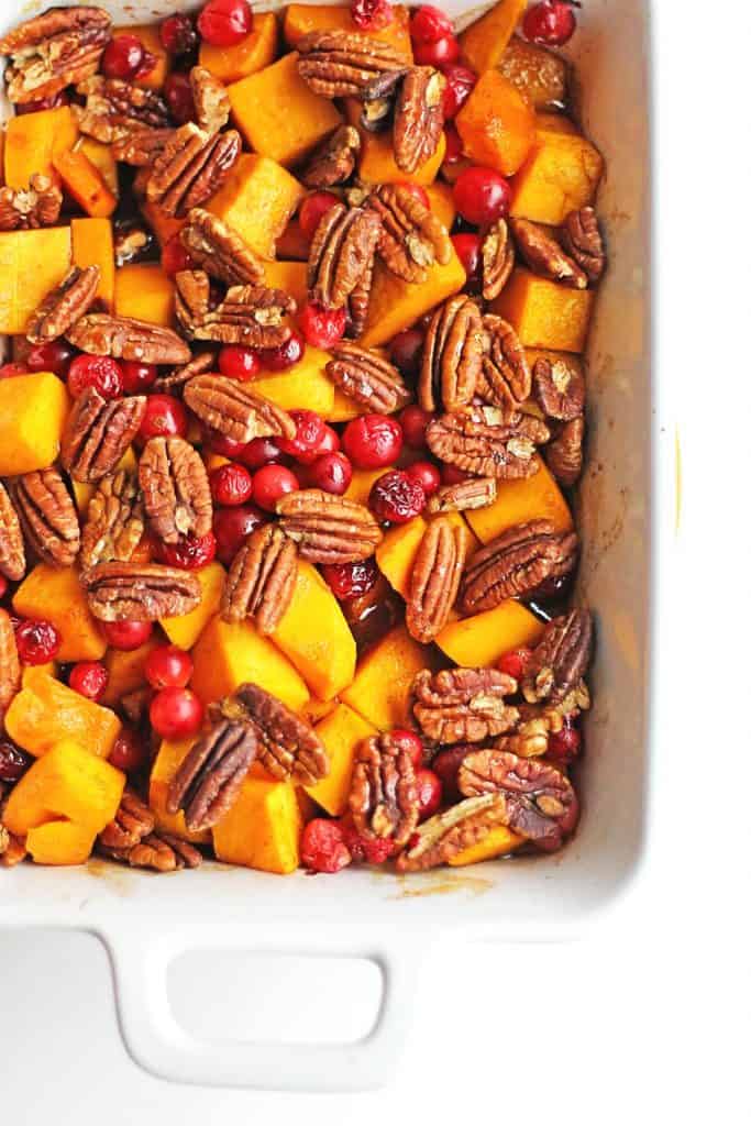 butternut squash with cranberries and pecans