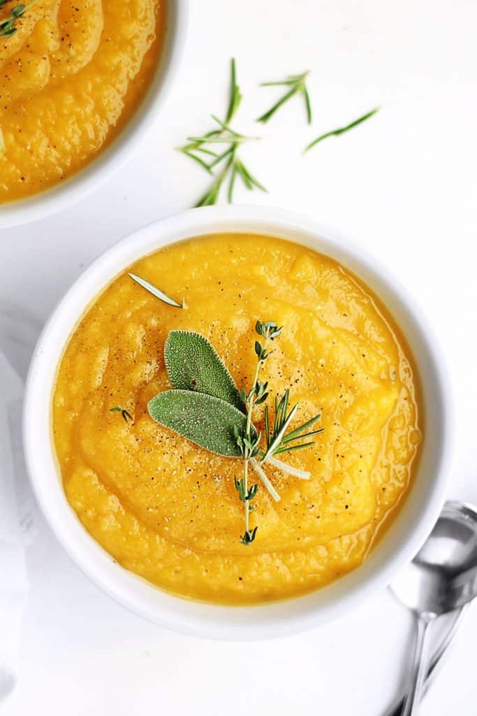 butternut squash soup with sage and thyme