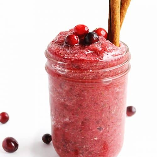 Healthy fresh cranberry smoothie with cinnamon and Pom Rhubarbarians