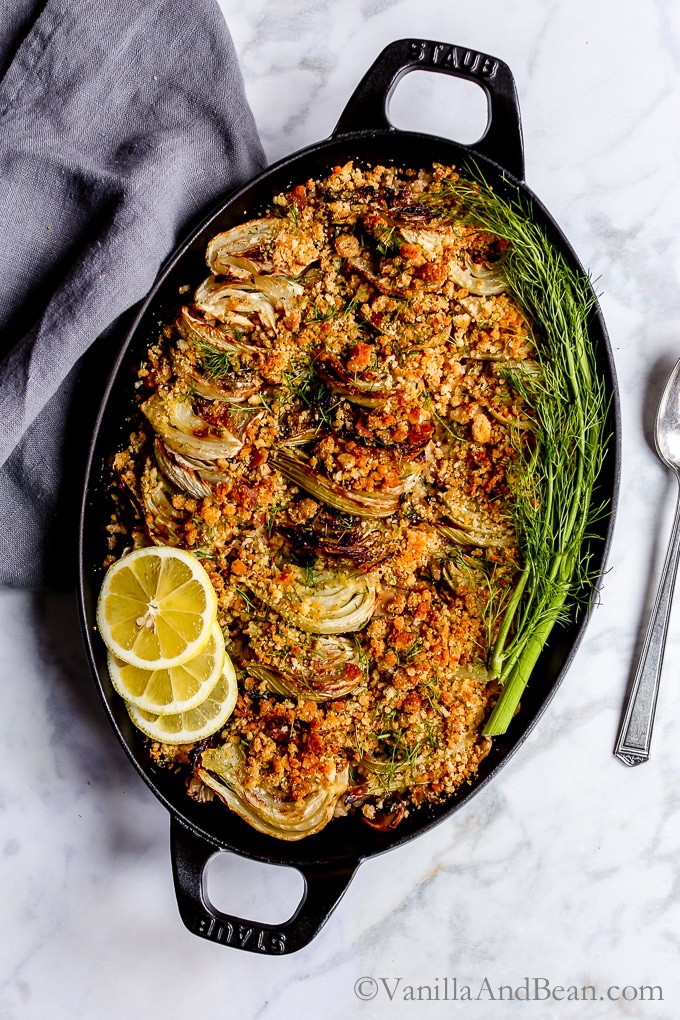 Fennel gratin with brown rice