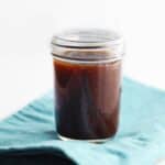 Pineapple teriyaki sauce in a mason jar
