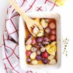 Oven roasted radishes with a wooden spoon
