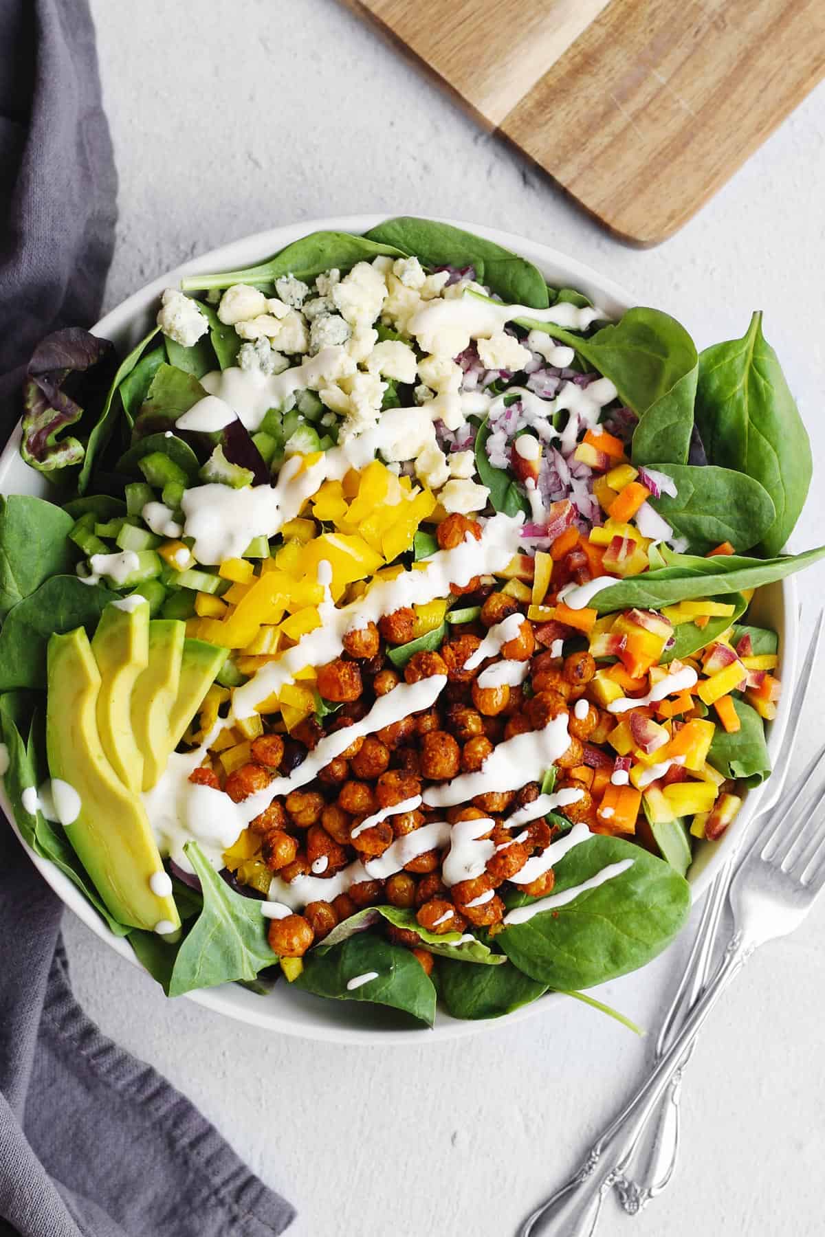 buffalo chickpea salad with ranch dressing