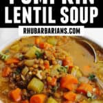 Pumpkin lentil soup pinterest pin