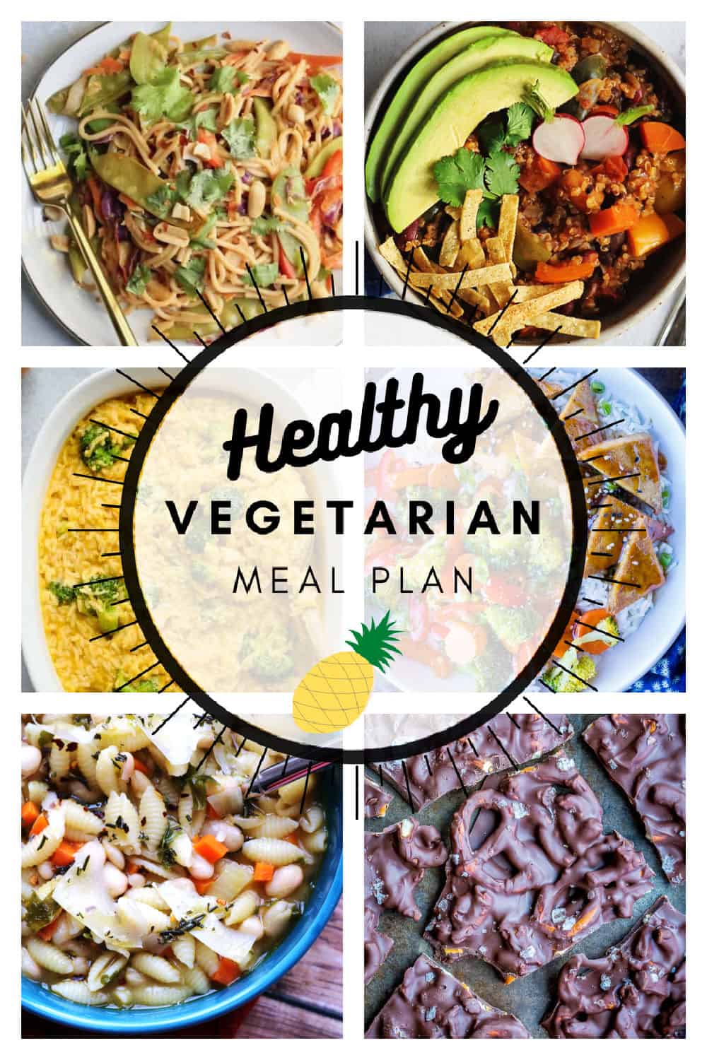 Healthy vegetarian meal plan week 9 collage