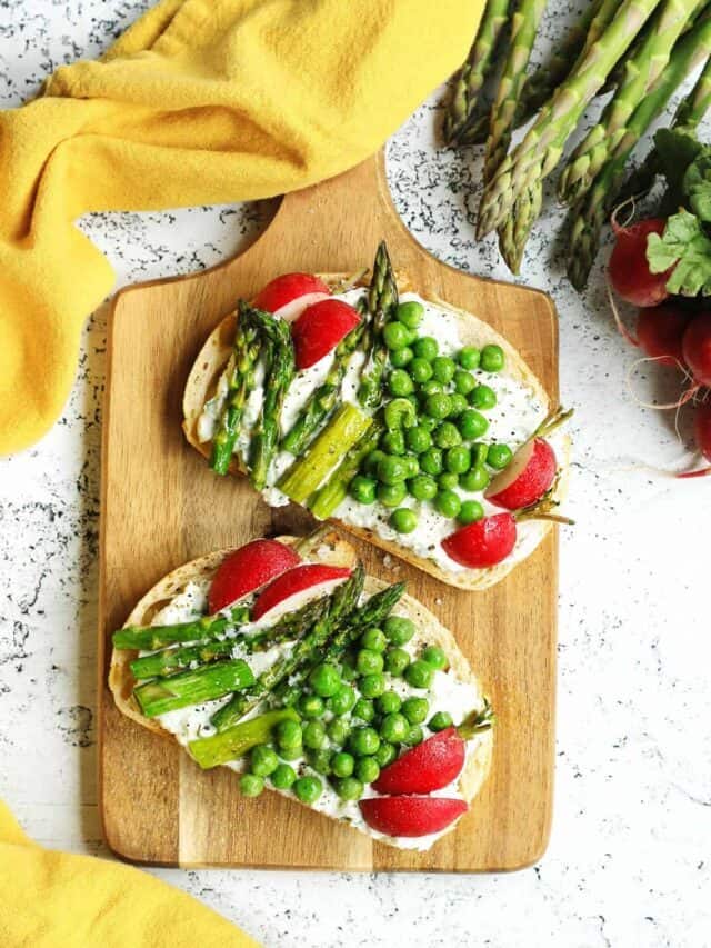 Spring veggie goat cheese toast