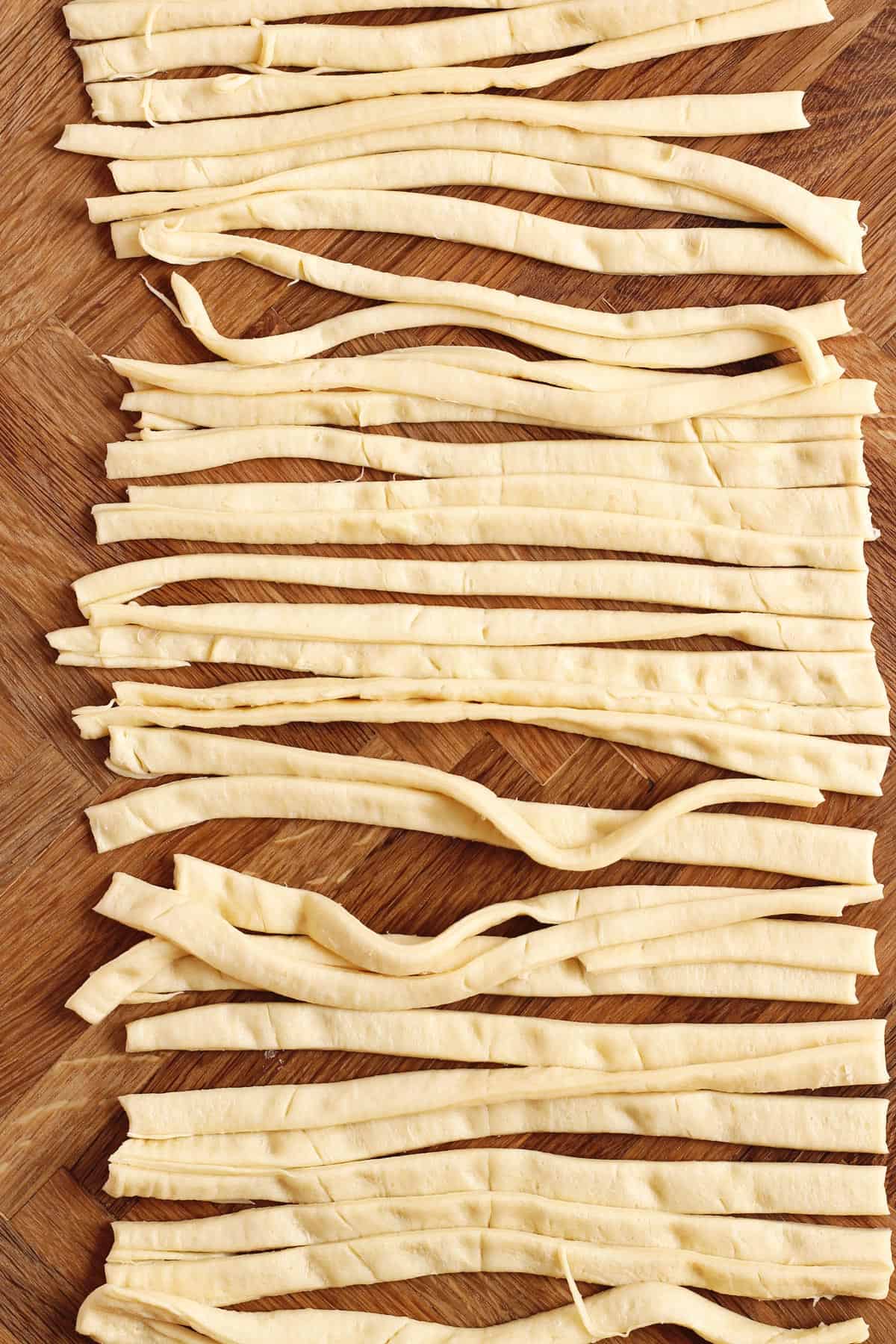 Strips of crescent dough